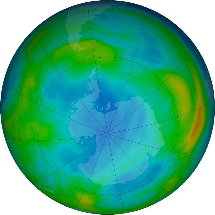 Antarctic ozone map for 23 June 2017